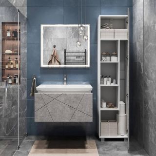 Тумба под раковину подвесная Vigo Geometry 035 80 см бетон